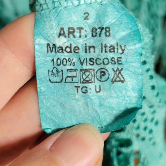 Gorgeous GoddessWear auqua crochet lace overlay blouse made in Italy os S-L - Picture 4 of 6